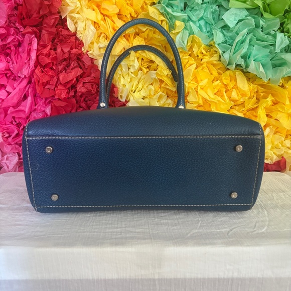 Kate Spade Large Blue Leather Satchel Handbag - Picture 3 of 8